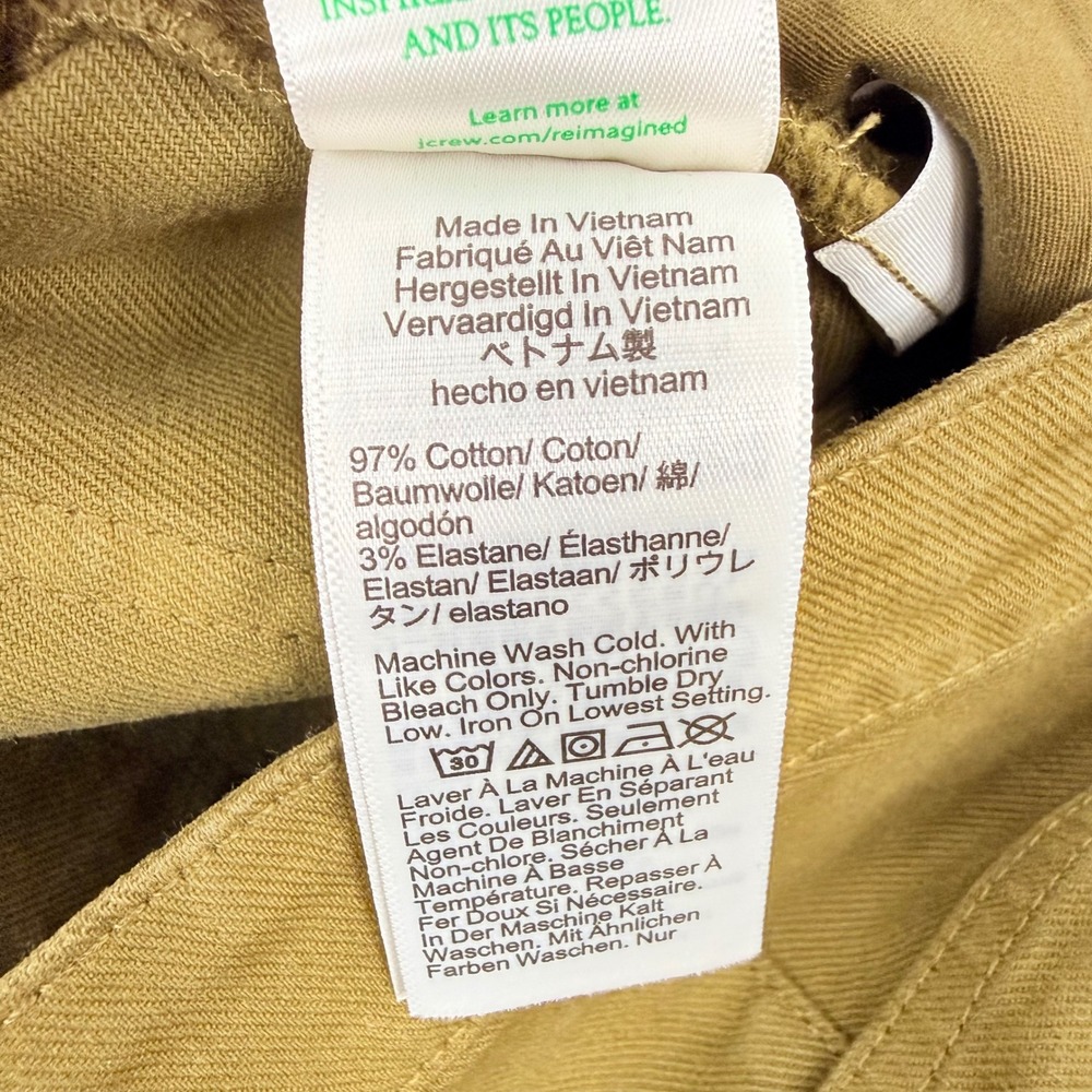J.Crew High-Rise Flare Pants Womens 29 Tall Olive Green Stretch Cotton Twill - Picture 11 of 16